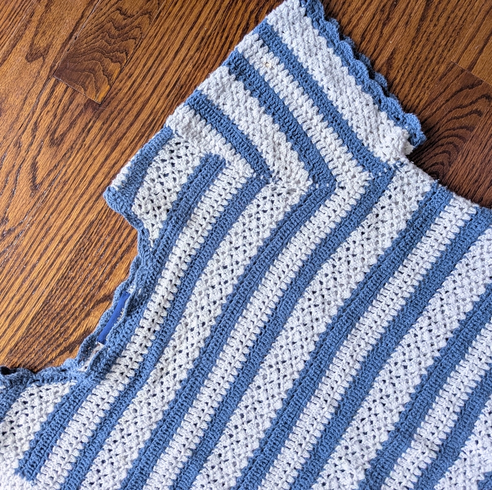 Vintage Crochet Striped Tshirt